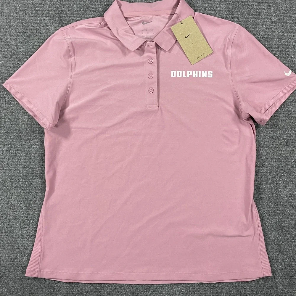 Nike Jacksonville University Polo Womens Medium Pink JU Dolphins NEW Read